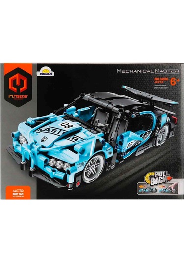 Çek Bırak Mavi Süper Araba 422 Parça Montajlı Yarış Arabası, Koleksiyon Ve Oyun Seti