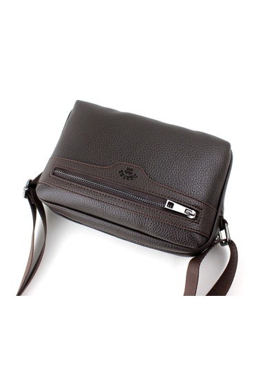 Erkek Kahverengi Ayarlanabilir Omuz Askılı Çapraz Omuz Çantası Kahverengi