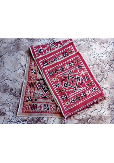 Parlak Dokuma Oto Koltuk Kilim Kırmızı