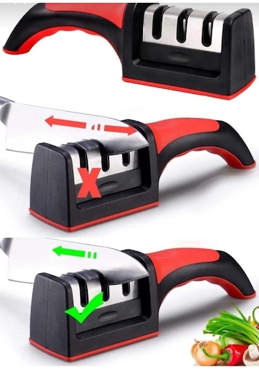 Dalian Home 3 Kademeli Bıçak Bileme Aleti 3 Açılı Bıçak Bileme