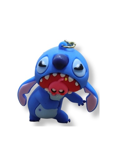 Stitch V2 Premium 3d Figürlü Mavi Bilek Kayışlı Anahtarlık - 1 Adet