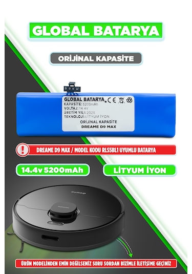 Dreame D9 Max Uyumlu Batarya 5200mah