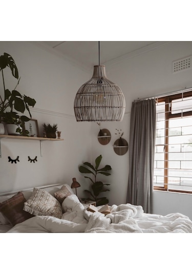 Rattan Avize Bambu Sarkıt Swiss Natürel