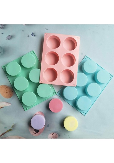 Kek Kalıbı Gıda Sınıfı Kolay Çıkarma Yeniden Kullanılabilir 6 Boşluklu Sütun Dondurma Jöle Puding Sabun Kalıbı Mutfak Aletleriyeşil Çok Renkli