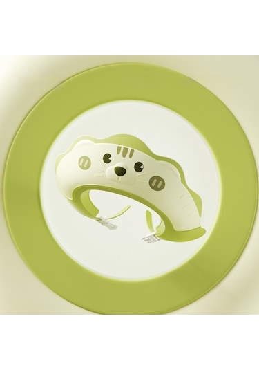 Bebek Banyo Şapkası, Yıkama Bonesi, Su Geçirmez Bebek Şampuan Siperliği Yeşil