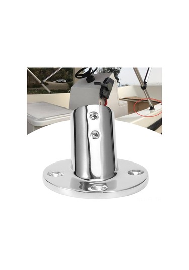 Lemestar 45 Derece Gümüş 316 Paslanmaz Çelik Yuvarlak Boru Tabanı - Deniz Tipi, Paslanmaz, Kolay Kurulum, 25mm