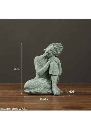 Pazly Yeşil Kumtaşı Zen Buda Heykeli - Dekoratif Çay Hayvanı Ve Akvaryum Aksesuarı - Kullanışlı Ev Dekoru, Zen Huzur Sağlar