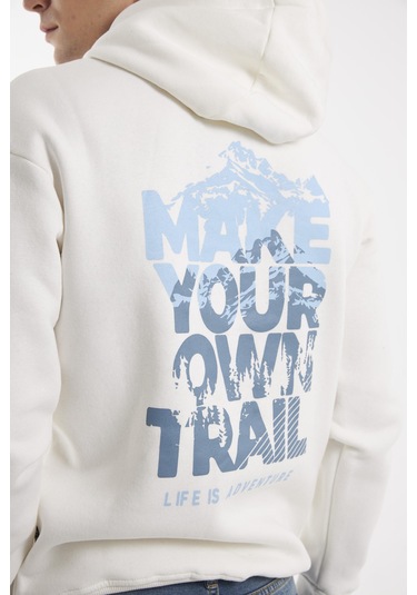 Cold Train Kırık Beyaz Hoodıe Sweatshırt Kırık Beyaz