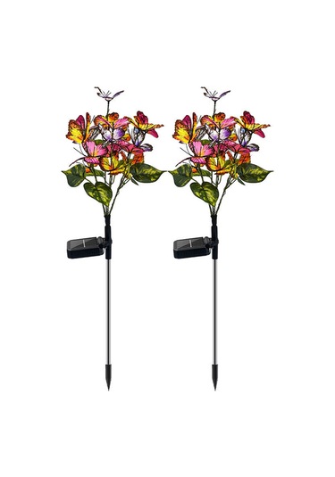 Singree 2 Adet Kelebek Şekilli Güneş Enerjili Bahçe Aydınlatma Lambası - Ip65 Su Geçirmez