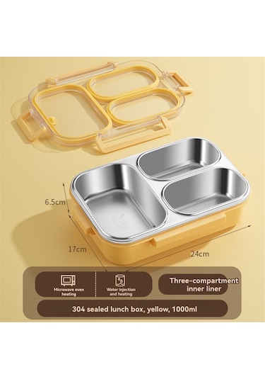 Xurunkeji Paslanmaz Çelik Öğle Yemeği Kutusu 3 Bölmeli Metal Öğle Yemeği Kabı Çelik Bento Kutusu - Okul, Ofis Ve Açık Hava İçin İdeal Sarı Xurunkeji Paslanmaz Çelik Öğle Yemeği Kutusu 3 Bölmeli Metal Öğle Yemeği Kabı Çelik Bento Kutusu - Okul, Ofis Ve Açık Hava İçin İdeal Sarı