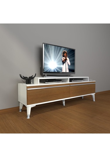 Decoraktiv Ekoflex 4 Mdf Silver Tv Ünitesi Tv Sehpası Beyaz - Ceviz