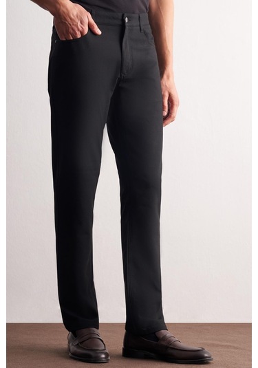 Siyah 5 Cep Düz Paça Esnek Slim Fit Casual Pantolon 1003255157 Siyah