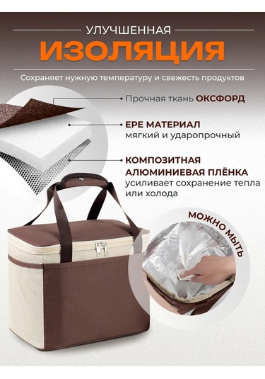 Thermogo Yiyecek Ve İçecekler İçin Termo Çanta Buzdolabı 444208466 Kahverengi