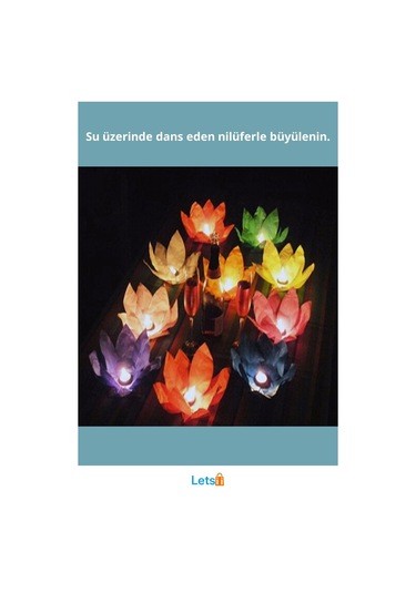 Nilüfer Su Geçirmez Fener 16cm T Light Mumlu Dilek Feneri 1 Adet