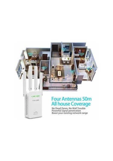 Novahub 300mbps Kablosuz Ağ Genişletici - 4 Antenli Wifi Sinyal Yükseltici, Ofis/ev Kullanımı İçin