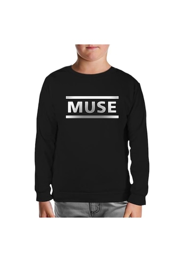 Lord Tshirt Muse - Logo Siyah Çocuk Sweatshirt
