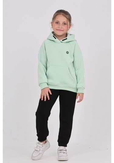 Toontoy Kız Çocuk Garni Nakışlı Eşofman Takım Mint Yeşili