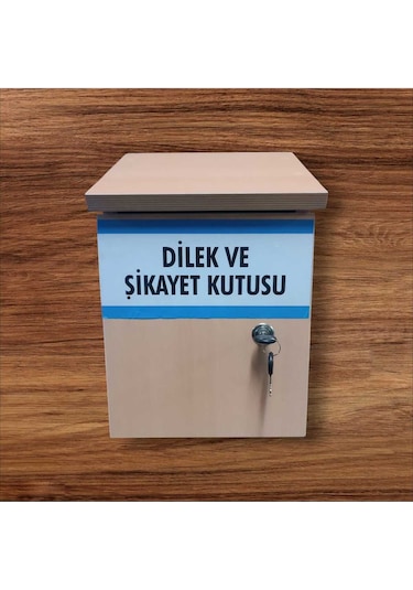 37x24x16 Kilitli Ahşap Dilek Ve Şikayet Posta Kutusu