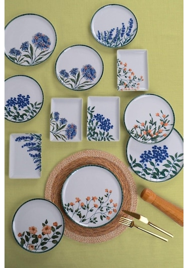 Porland Flower Garden 18 Parça 6 Kişilik İkram Ve Kahvaltı Takımı 04ppo000225 Beyaz