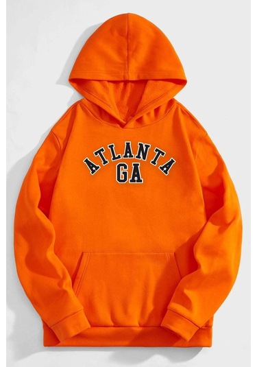 Atlanta Baskılı Sweatshirt Turuncu