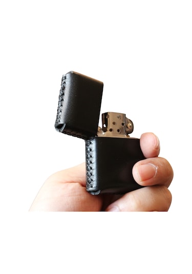 Cronder Hakiki Deri Çakmak Kılıfı Siyah