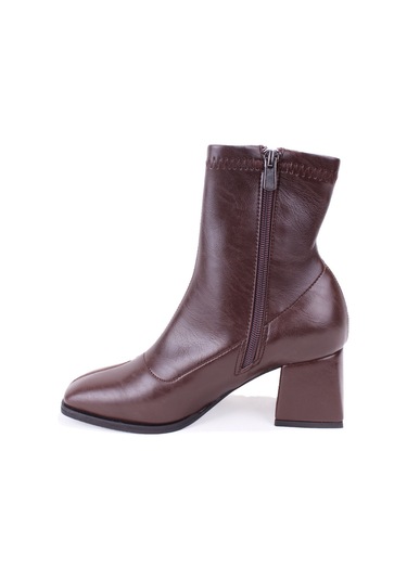 Dagoster Dza07-1277101 Kahve Klasik Topuklu Kadın Bot Kahve