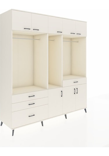 Kronos Dolap 8 Raflı 4 Çekmeceli 3 Askılı 220x59x243 Aytaşı-aytaşı/aytaşı Aytası/aytası