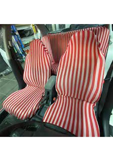 Skoda Kodiaq Kırmızı Çizgili Zebra Desen Servis Kılıfı