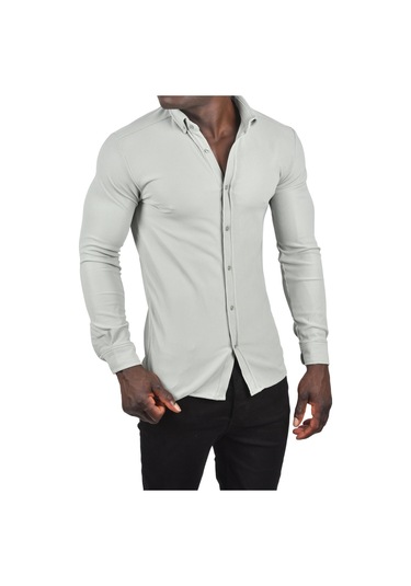 Deepsea Erkek Mint Yeşili Fitilli Uzun Kollu Gömlek 2500805 Mint