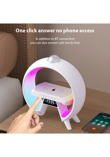 Ranyeek G66 Multifonksiyonel Bluetooth Hoparlör: Renkli Işık Efekti, Zaman Göstergesi, Konuşma Fonksiyonu Ve Kablosuz Şarj İle Taşınabilir Karaoke Sistemi