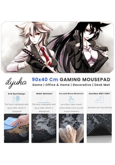 İlyuka Mousepad 90x40cm Büyük Boy Xxl Mp449040 Anime Warrior