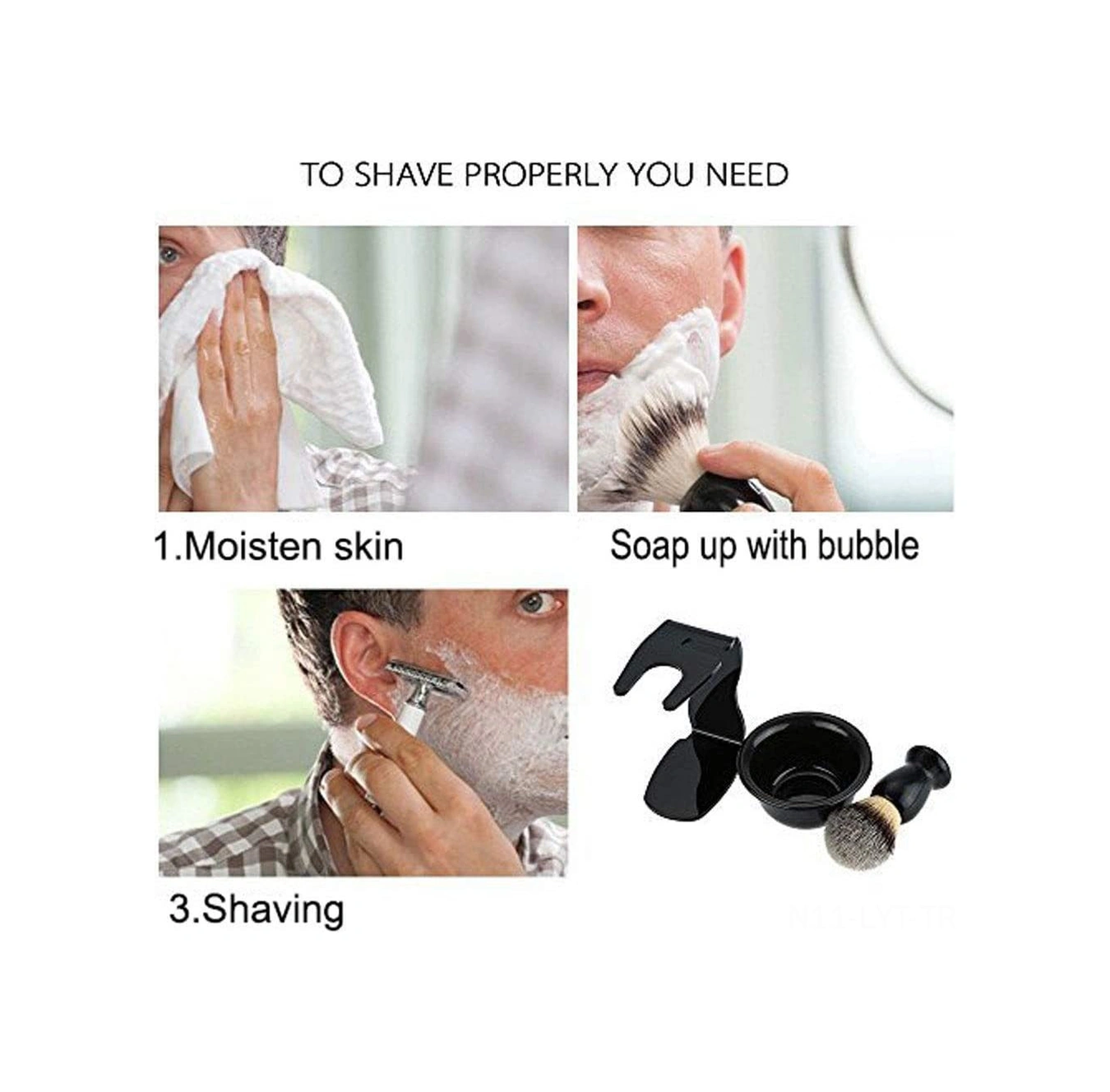 Youtek Saçak Fırçası Seti - Saf Saçak, Nilon Sap Ve Fırça, Abs + Nilon Malzeme, Hediyelik Kutulu Paket Siyah