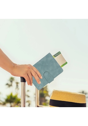 Createtech Pasaport Tutucu Rfıd Engelleme Deri Cüzdan Seyahat Kart Kılıfı Kahverengi Kahverengi