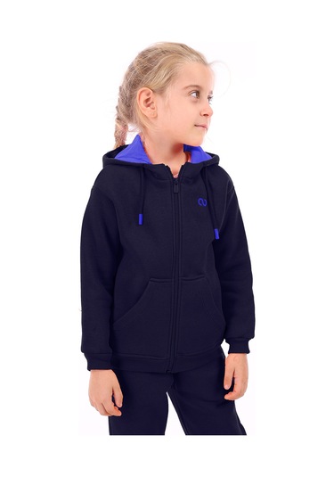 Toontoy Unisex Çocuk Nakışlı Hırka Lacivert