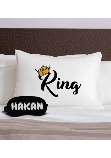 Bk Gift Kişiye Özel Eğlenceli Tasarrımlı Pamuklu Yastık Kılıfı Ve Göz Bandı Uyku Seti-4, Tasarım Ev Tekstili, Uyku Bandı, Ev Hediyesi
