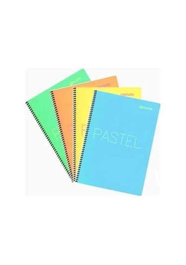 80 Sayfa Kareli Pastel Defter 4 Adet Karışık Renk Çok Renkli