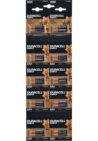 Duracell Alkalin İnce Kalem Pil Aaa 20 Li Kartela
