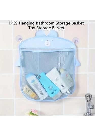 Zhanglei001 Gri Çocuk Banyo Oyuncak Filesi, Askılı Saklama Sepeti, Elektriksiz Gri