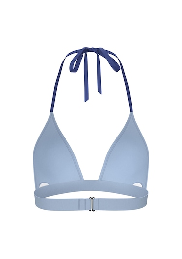 Calvin Klein Kadın Mavi Logo Detaylı Üçgen Bikini Üstü-13551 Mavi