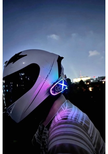 Vtn-29 Helmet Graffiti Motor Kask Kulaklık Rgb Modlu Su Geçirmez 6.0 Bluetooth Intercom Yenı Model