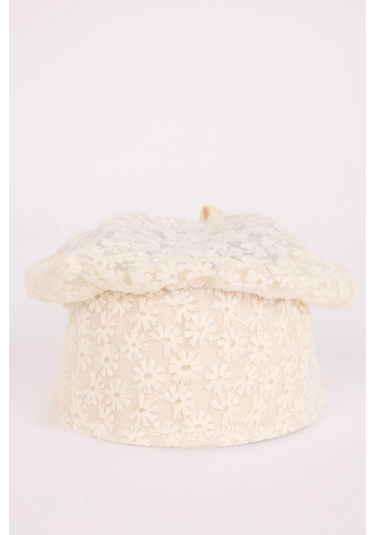 DeFacto Kız Bebek Nakışlı Pamuklu Vizör Şapka D9066A525SMBG286 Bej