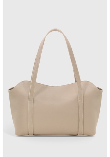 Krem Kapaklı Bowling Omuz Çantası 270 Krem