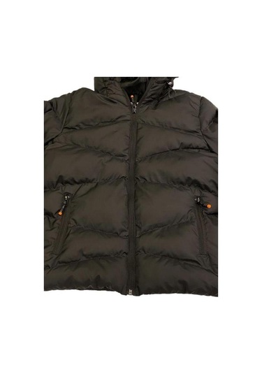 Erkek Çocuk Kapüşonlu Şişme Mont-11053 Siyah