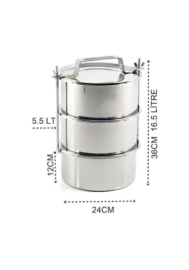 Zhltools Sefer Tası Paslanmaz Çelik Yemek Kabı 24x36cm 16.5 Litre Gümüş