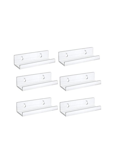 Şeffaf 1 Adet/6 Adet Şeffaf Akrilik Vinil Kayıt Rafı Duvara Monte Şık Müzik Albümü Ekran Yüzer Raflar Kayıt Tutucu 6pcs