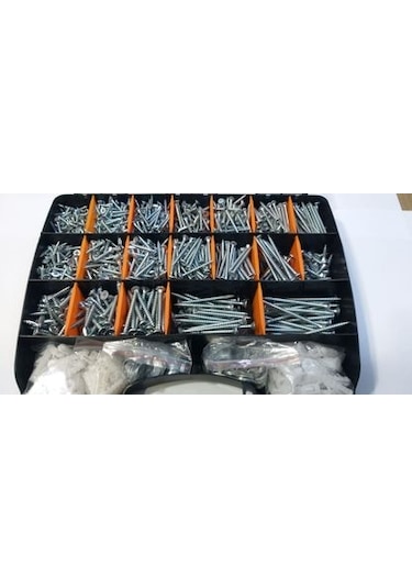 1960 Adet Sunta Vidası Dübel Pul Seti Çantalı Bölmeli 3675 Gr