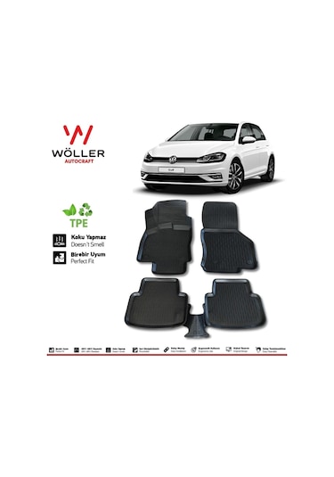 Volkswagen Golf 7 Paspas 2012 2020 Arası Uyumlu 3d Havuzlu Paspas