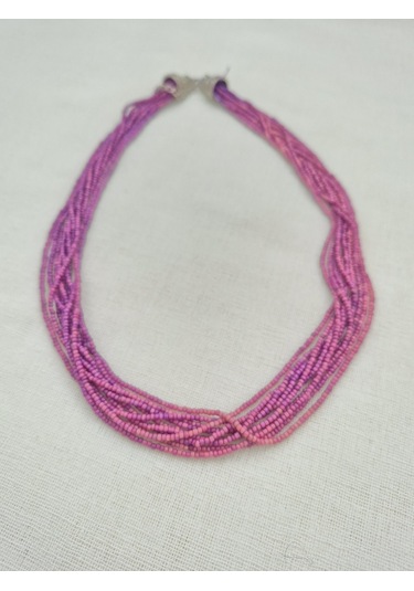 Mor Degradeli Boncuk Kolye