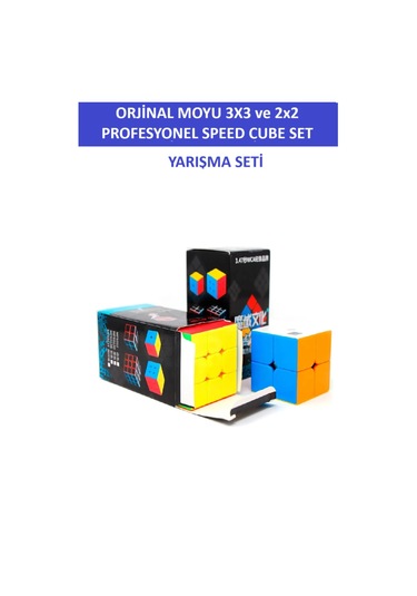 Moyu 3x3 Ve 2x2 Stickersız Zeka Küpü Seti - Profesyonel Speed Cube - Sabır Küpü -