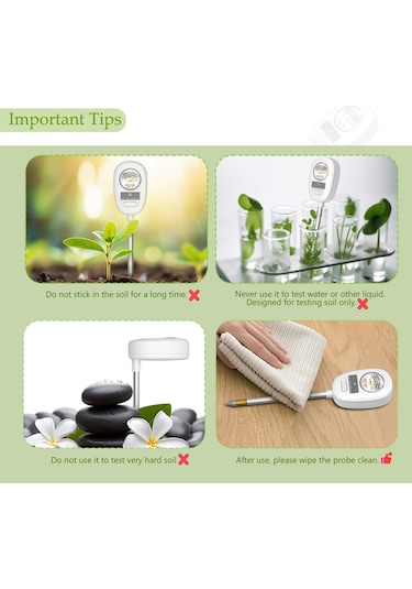 Jeemson Bitki Bakımı İçin Toprak Test Cihazı - Nem, Işık, Ph Ve Gübre Düzeyi Ölçer - 90 Derece Katlanabilir Tasarım